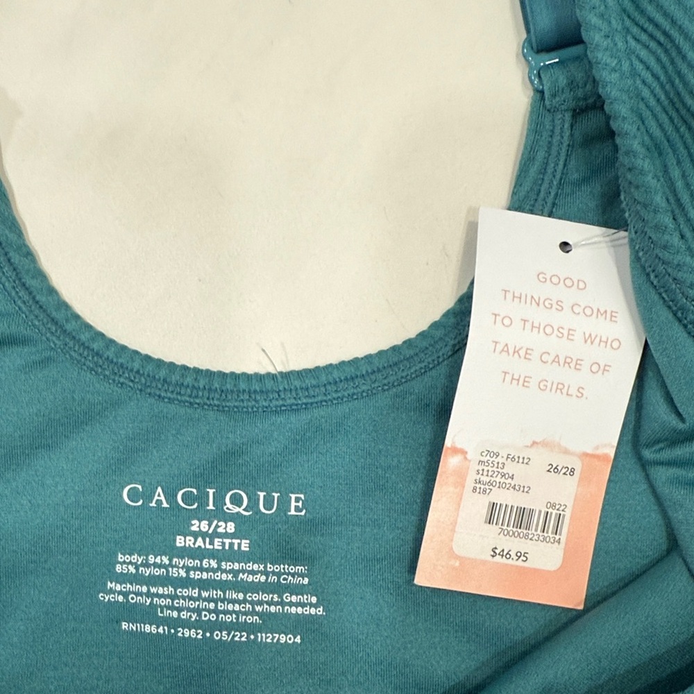 Cacique Deep Teal Sports Bra - Picture 2 of 3